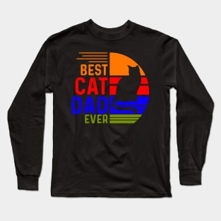 Vintage Best Cat Dad Ever Long Sleeve T-Shirt